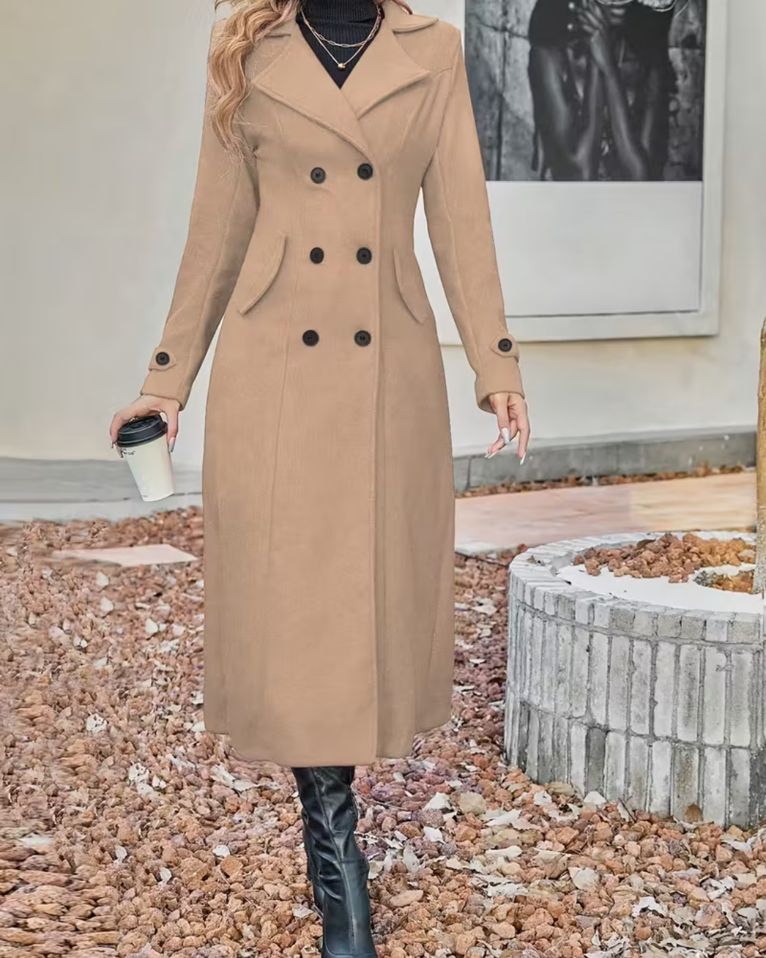 Casaco elegante com botões para mulher 