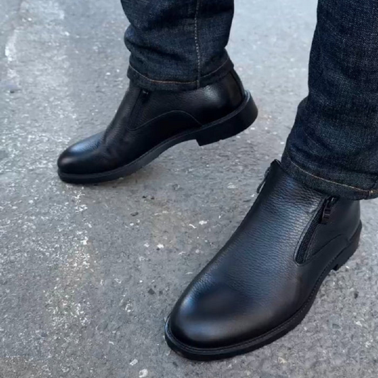 Botas da Lã com Fecho de Correr Duplo para Homem 
