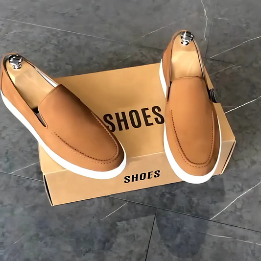 Sapatos Casuais Clássicos Camurça Feitos à Mão para Homem 