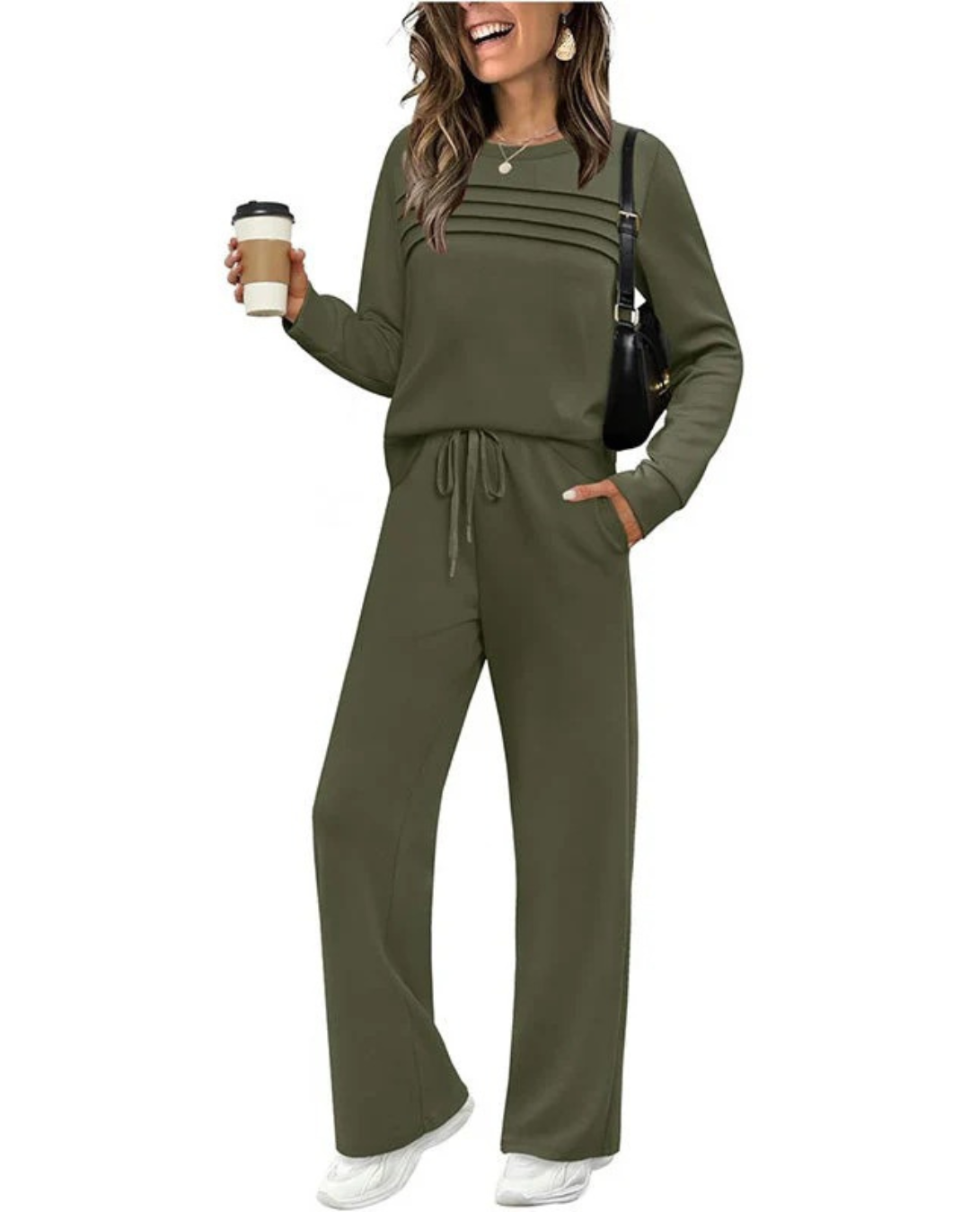 Conjunto de Camisola e Calças Casual para Mulher 