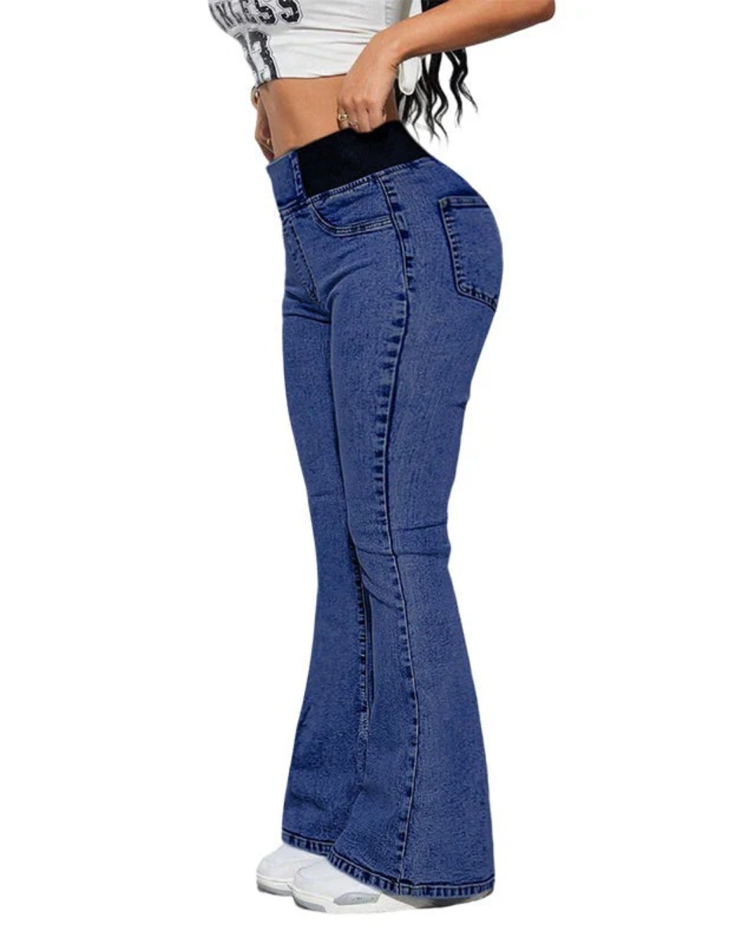 Jeans à Boca de Sino Cintura Alta 