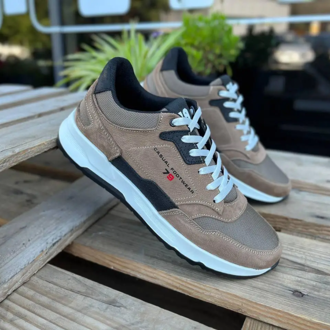 Sapatos desportivos de couro genuíno para homem 
