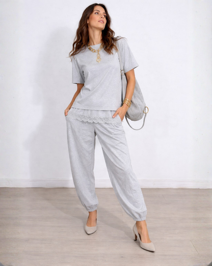 Conjunto elástico com detalhes exclusivos Renda para mulher