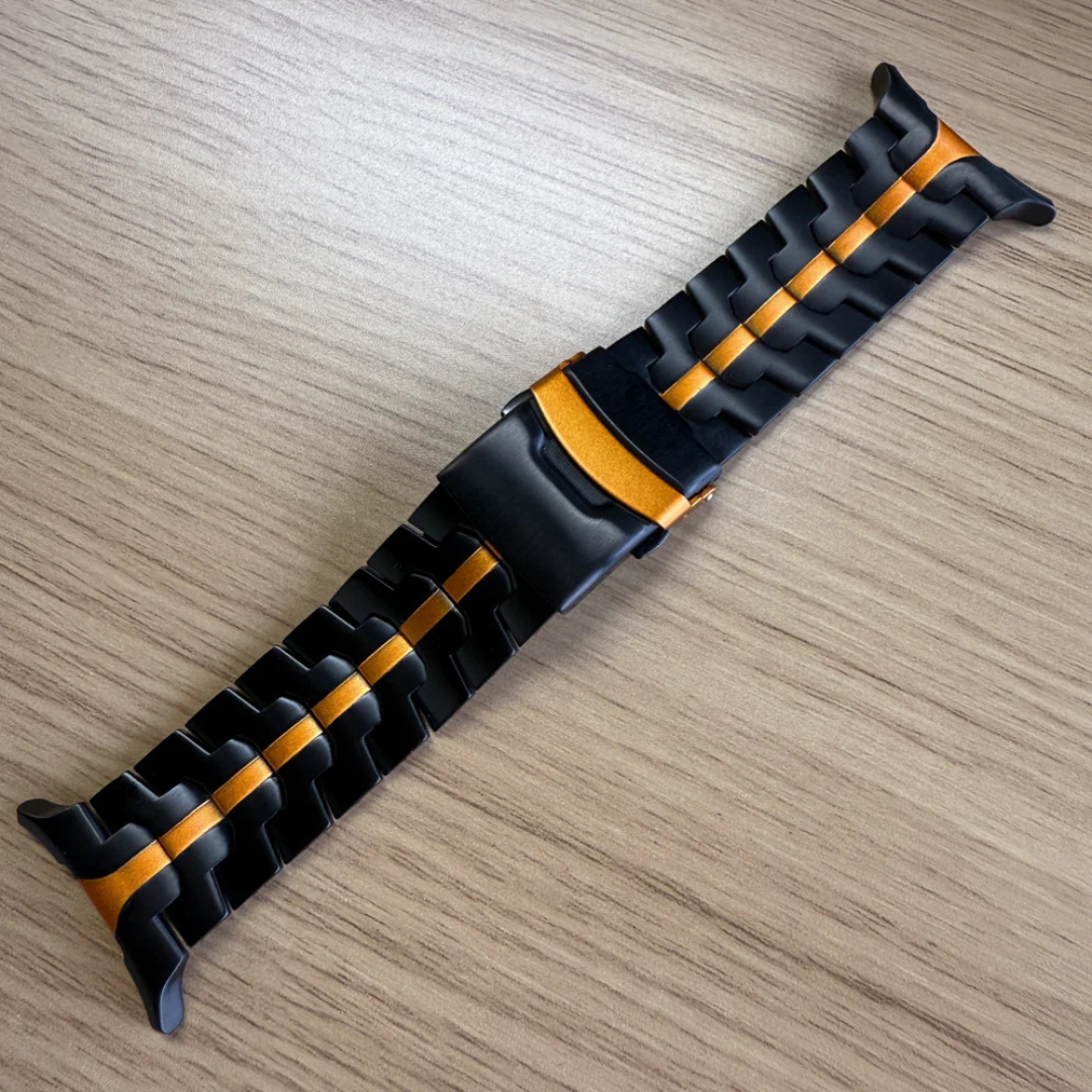 Relógio Desportivo com Bracelete em titânio Estilo Futurista e Funcional