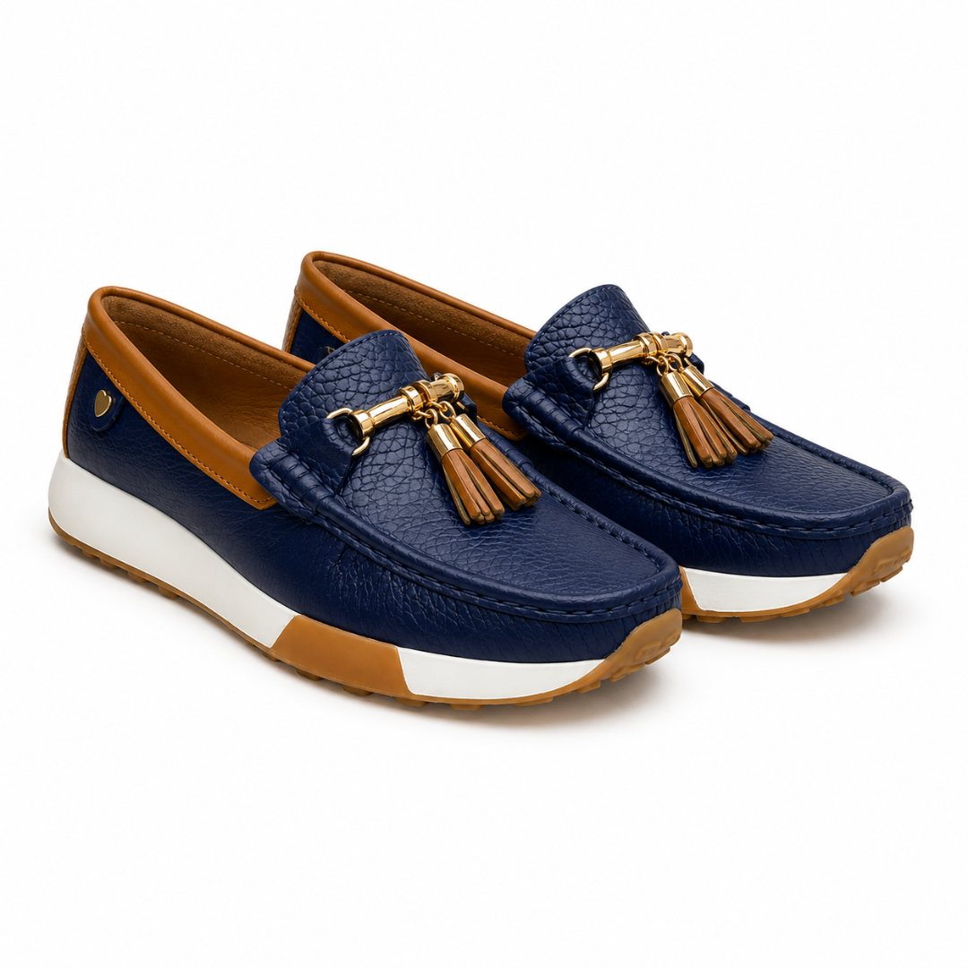 Mocassins em pele com plataforma