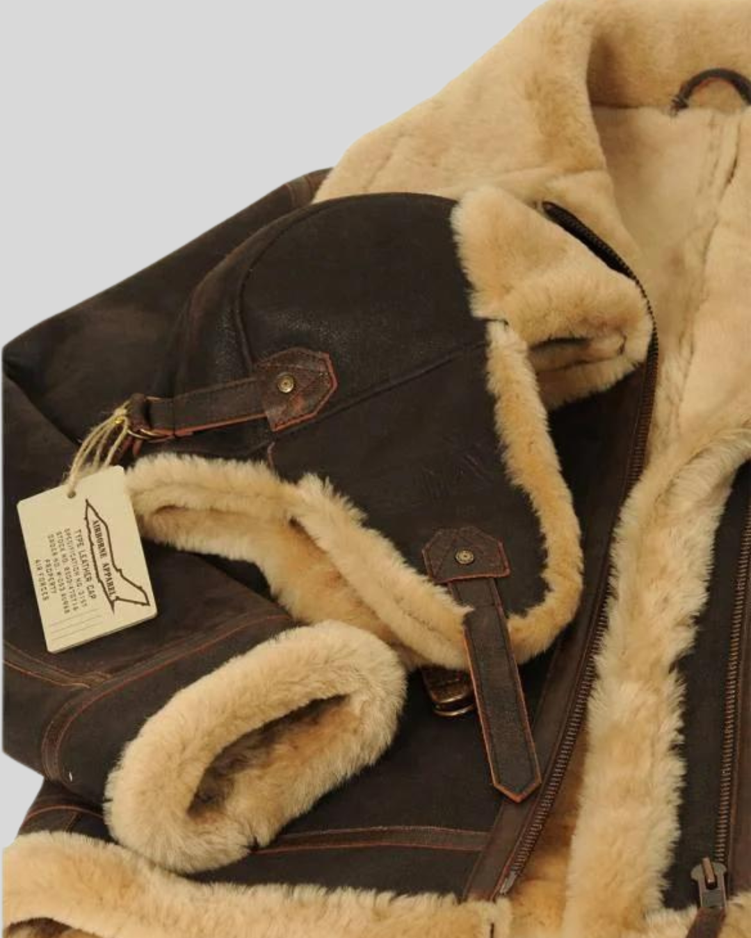 Casaco Aviador para Homem em Pele e Peluche 