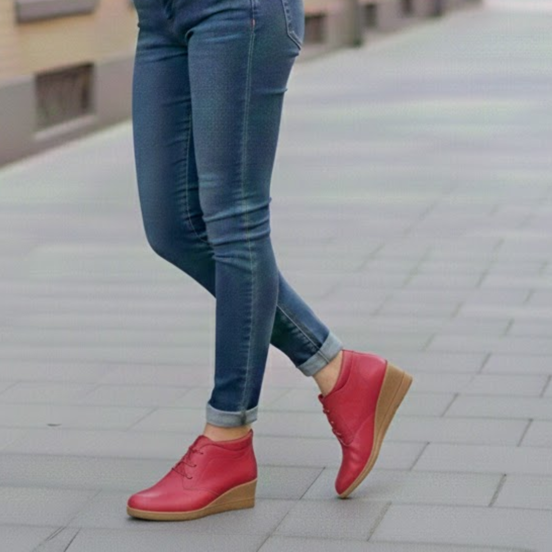 Botas Maya em Pele com Cunha para Mulher 