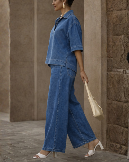 Conjunto de jeans oversized estilo urbano 