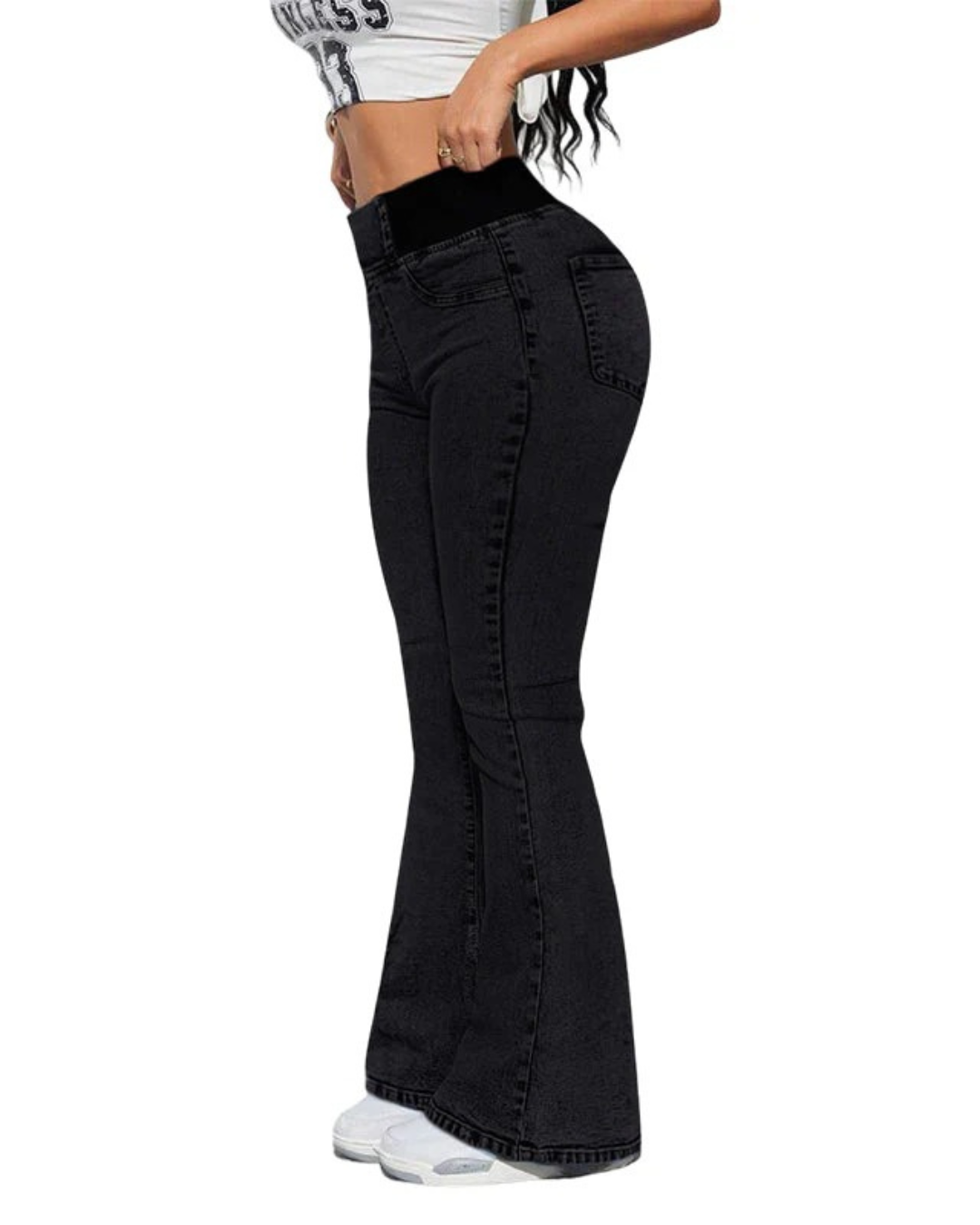 Jeans à Boca de Sino Cintura Alta 