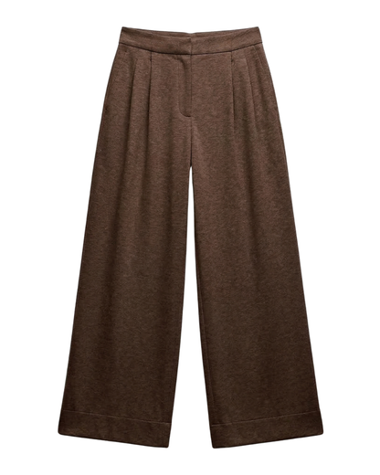 Calças fluidas estilo casual para mulher 