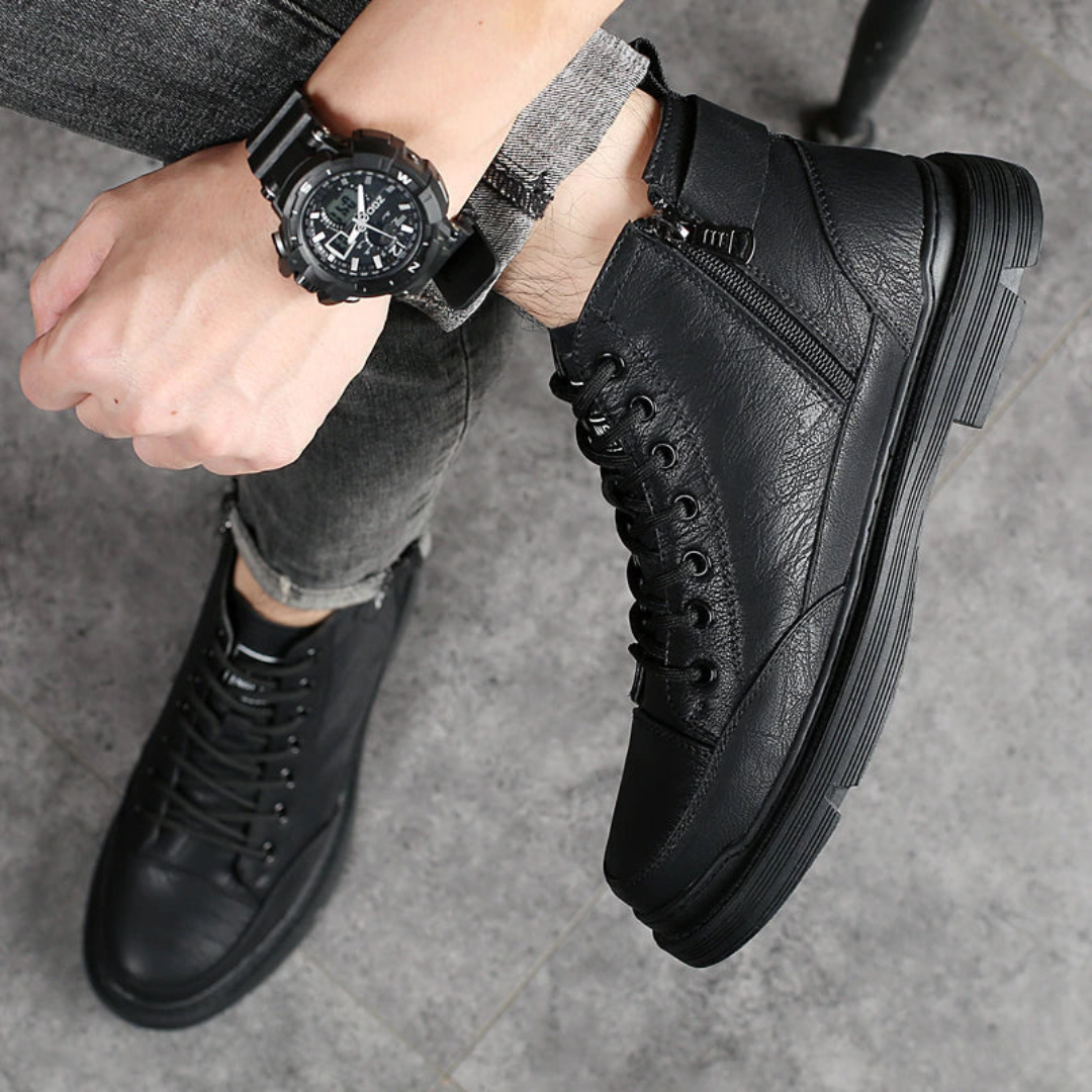 Botas Homem em pele com forro em pele 