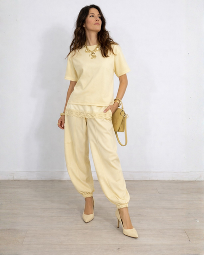 Conjunto elástico com detalhes exclusivos Renda para mulher
