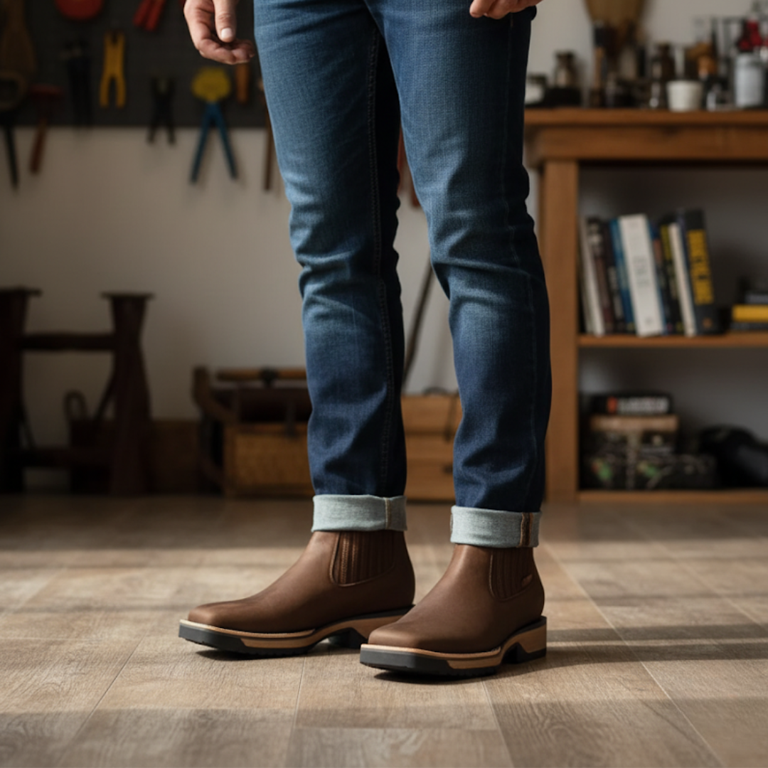 Botins Cowboy em Pele para Homem 