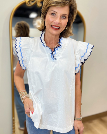 Blusa com acabamento ondulado para mulher 