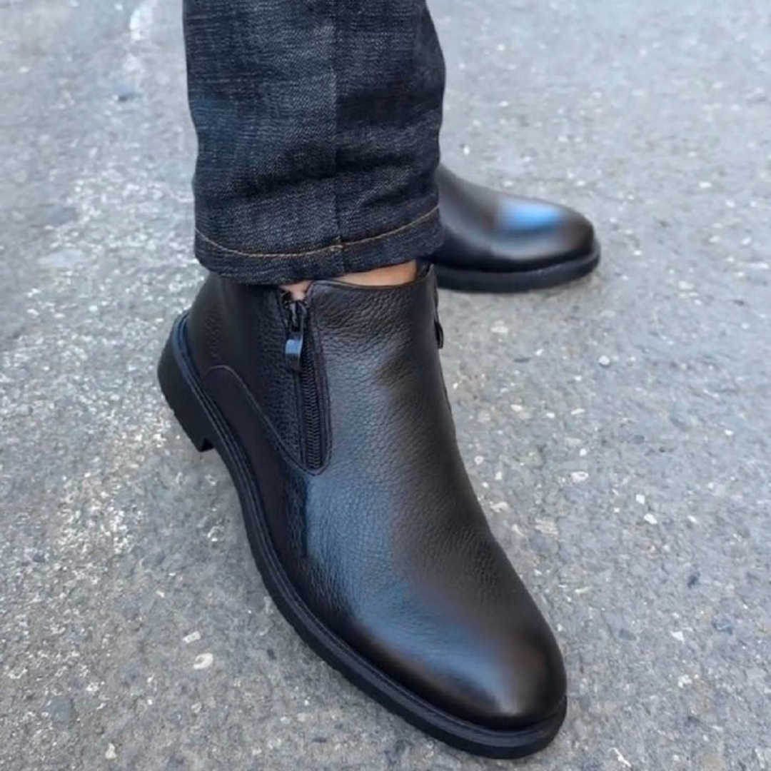 Botas da Lã com Fecho de Correr Duplo para Homem 