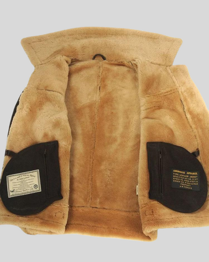 Casaco Aviador para Homem em Pele e Peluche 