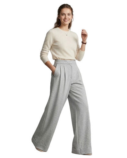 Calças fluidas estilo casual para mulher 