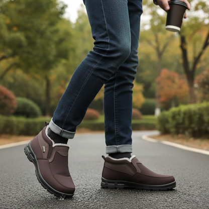 Sapatos de inverno impermeáveis ​​e acolchoados para homem 