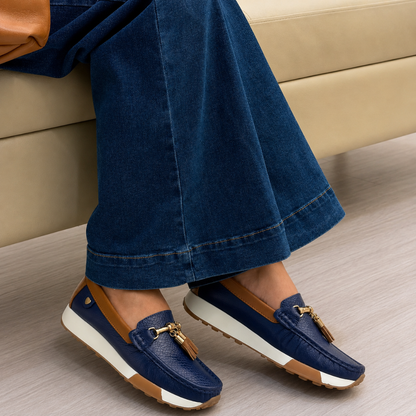 Mocassins em pele com plataforma