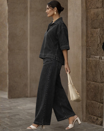 Conjunto de jeans oversized estilo urbano 