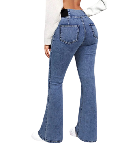 Jeans à Boca de Sino Cintura Alta 