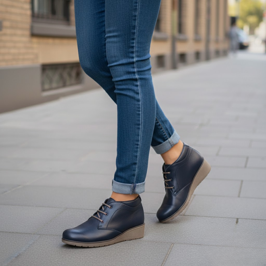 Botas Maya em Pele com Cunha para Mulher 
