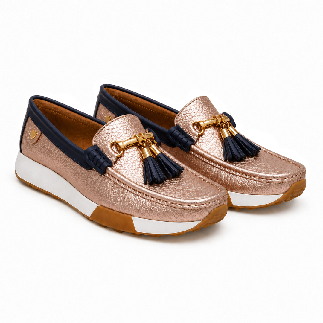 Mocassins em pele com plataforma
