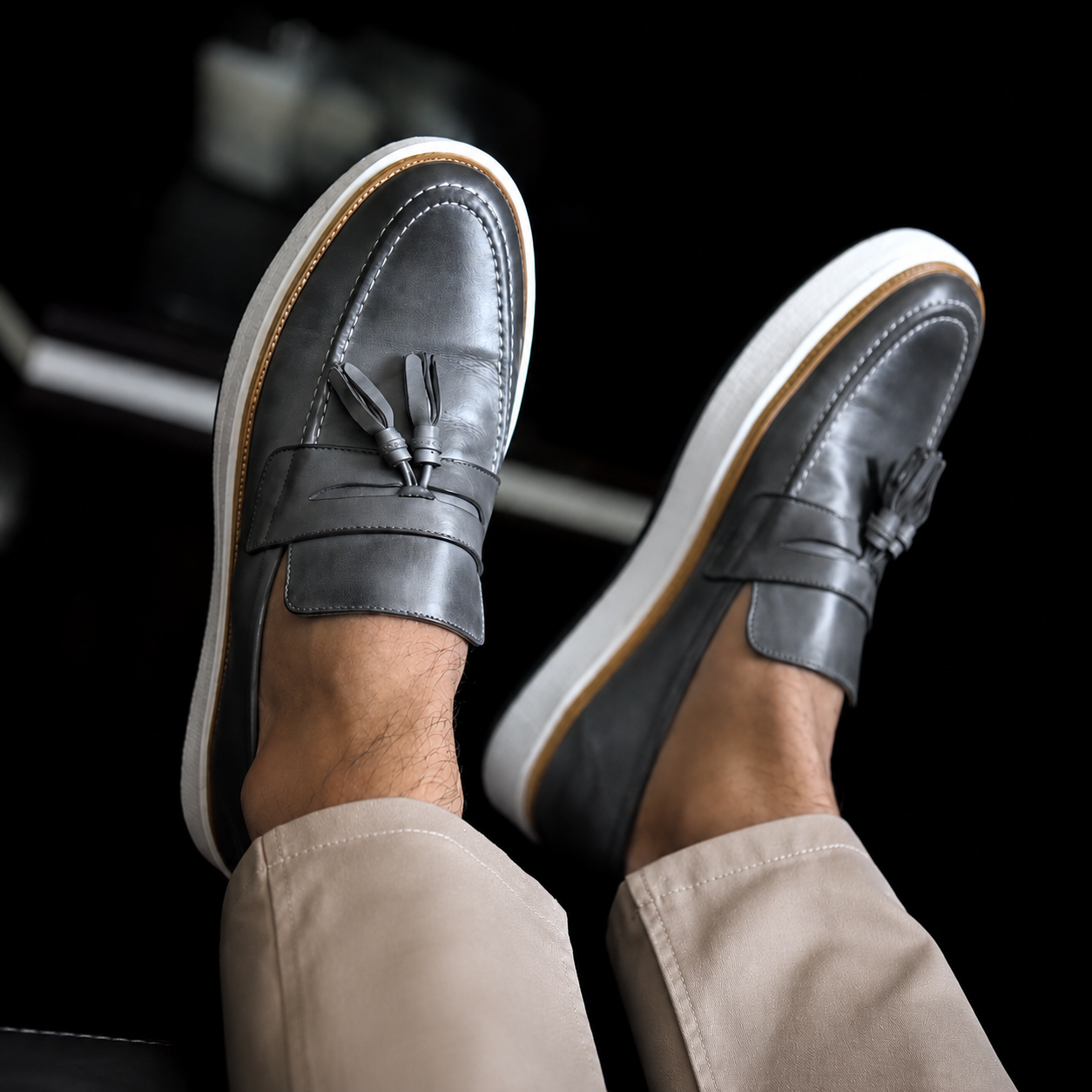 Sapatos mocassim antiderrapantes para homem